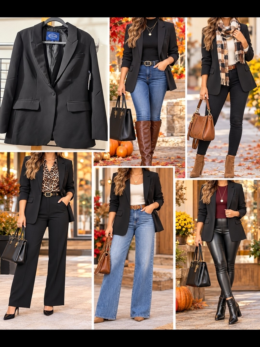 **Black Tailored Women's Blazer - Classic Single-Button Suit Jacket